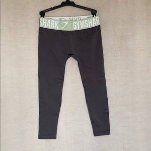 GymShark Fit Seamless Crop Leggings Gray/Seafoam